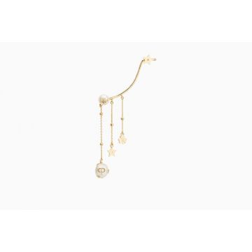 2018 Dior Perles De Désir Ladies Yellow Gold Long Drop Single Detachable Earring in Three Pendants (Pearl +Star + Clover )E0863PDSFW_D301