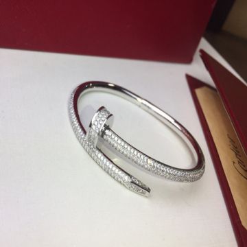 Cartier Juste un Clou High Quality Paved Diamonds Nail Design Fashion Bracelet For Ladies Silver/ Rose Gold N6707317/N6702117