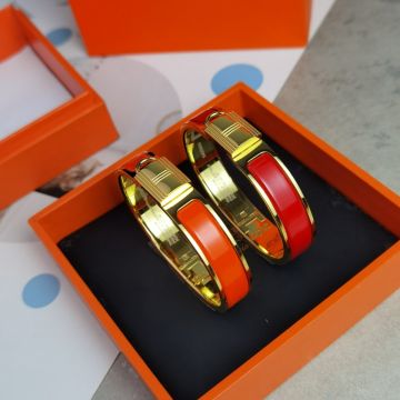 Hermes Collier De Chien Enamel & Yellow Gold Plated Females Lock Design High End Bangle Price Online  