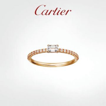  Copy Etincelle de Cartier Paved Cryastlys Squar Diamonds Ladies Rose/White Gold Wedding Ring 2022 New Style Jewelry B4216700/B4225700