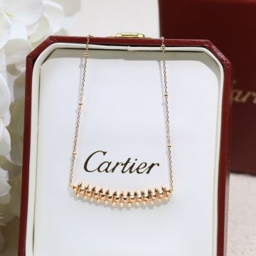 Replica Clash De Cartier Small Studded Square Stud Detail Curved Pendant 18k  Silver/Rose/Yellow Gold Necklace For Women B7224744