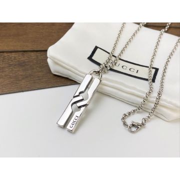 Replica Gucci Sterling Silver Couple'S Gucci Logo H Pendant Long New Style Necklace Best Discount