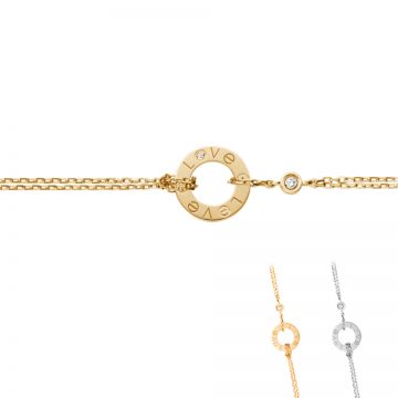 Cartier Love Diamonds Chain Bracelet White/Rose/Yellow Gold-plated Studded Screw Motif For Women B6038100 B6038300