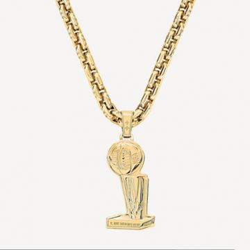 Replica Low Price Louis Vuitton LVXNBA 18K Gold Plated Trophy-shaped Pendant  Male Thick Chain Necklace White Gold/Yellow Gold/Rose Gold/Black Steel