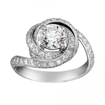 Dupe Cartier Trinity Ruban Solitaire White Gold-plated Ring Rose Design Paved Diamonds Women Review Canada N4250400
