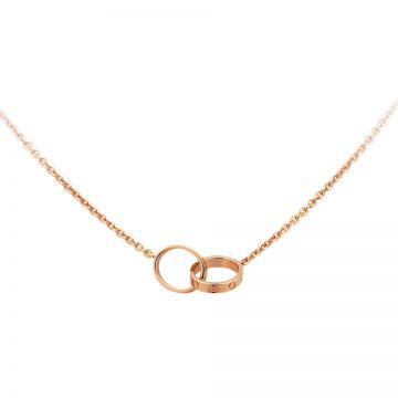 Cartier Love Rose Gold-plated Interlocking Circle Charm Studded Screw Detail 2018 Girls Valentine Gift NYC B7212300