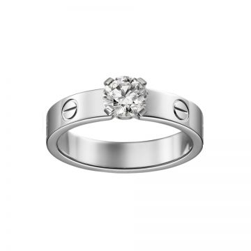 Fashion Cartier Love Solitaire Silver Crystal Engagement Ring Unisex Style Screw Motif Dubai Sale N4723700