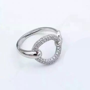 Hermes Filet D'or Silver Ring Oval Decoration Studded Crystals Review UK Paris Style For Women 