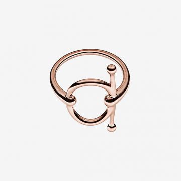 2018 Latest Hermes Filet d'Or Female Small Rose Gold Logo Fake Ring Size 678 (us) H215602B 00050 