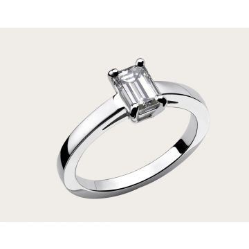Bvlgari Griffe Womens High Quality 18K White Gold Solitaire Ring For Wedding Size 5678(US) AN853572