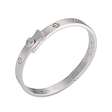 Cartier Love Screw Detail Studded Crystals Silver Bangle Gift For Unisex Style Price Australia