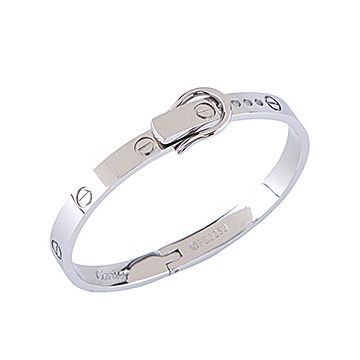 Cartier Love Women Men Silver-plated Bangle With Clasp Design Screw Pattern Birthday Gift Sale Copy 