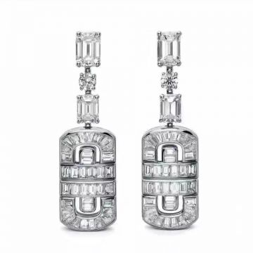 Bvlgari Parentesi Fake Diamonds Silver Drop Earrings Gorgeous Style Banquet On Sale Malaysia For Women