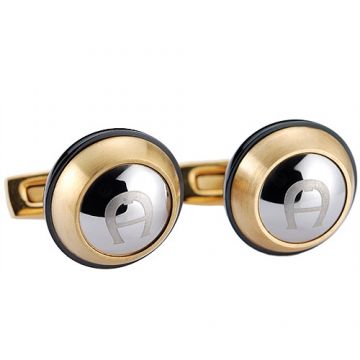 Aigner Silver Symbol Rose Gold-plated Cufflinks Black Side Business Style Australia Price 2018 Men Gift