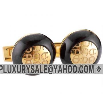 Engagement Men Gift Aigner Gold-plated Black Wood Symbol Cufflinks Fashion Design On Sale Canada