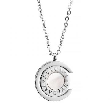 Bvlgari Bvlgari Silver Chain Necklace White Pearl Inlaid Pendant Elegant Lady Online Store Canada 