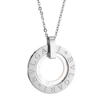 Bvlgari Bvlgari Replica Silver Circle Charm With Logo Chain Necklace Price Australia Women Men Gift