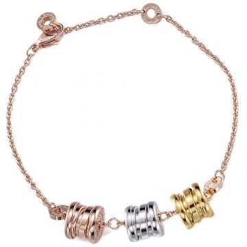 Low Price Clone Bvlgari B.zero1 Tricolor Spiral Adornment Taylor Swift Style Rose Gold Chain Bracelet In Spanish 