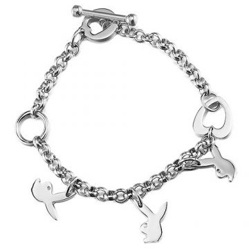 Cartier Bunny Pendant Silver-plated Chain Bracelet Girls Boys Birthday Gift America Price
