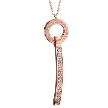 Imitation Bvlgari Bvlgari Rose Gold Color Crystals Pendant Necklace With Logo Paris Lady Price In Australia