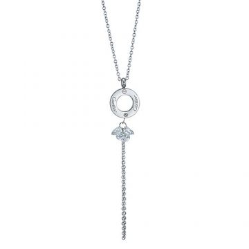 Cartier Love Screw Motif Circle Pendant Tassel Crystals Necklace Silver Women Party Malaysia Price