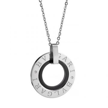 Bvlgari Bvlgari Silver Circle Charm Black Inner Chain Necklace Review In Australia Women & Men On Sale